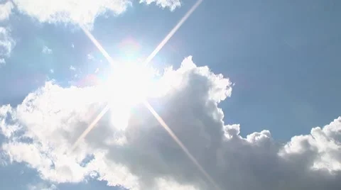The autumn sun behind the clouds Video stock 8828003