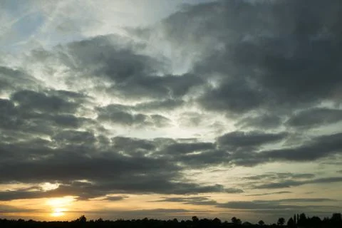 Autumn Sunset with altocumulus clouds. Kildare Ireland Stock Photos