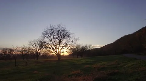 Autumn sunset Stock Footage 64079402