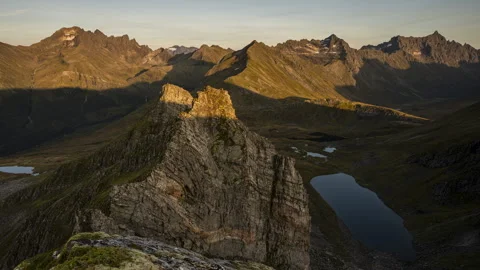 Autumn sunset in a mountain environment Stock Footage 266687562