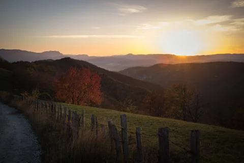 Autumn Sunset Stock Photos
