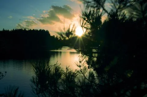 Autumn sunset Stock Photos