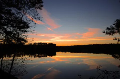 Autumn sunset Stock Photos