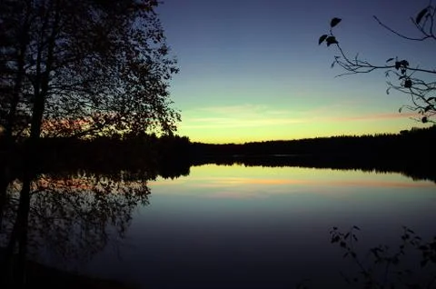 Autumn sunset Stock Photos