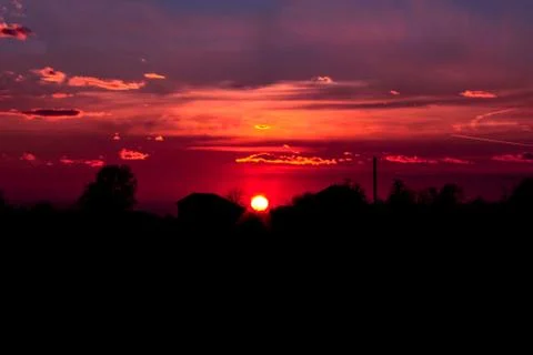 Autumn sunset Stock Photos