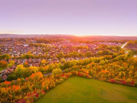 An autumn sunset Stock Photos
