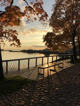 Autumn sunset Stock Photos