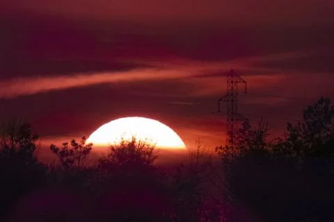 Autumn sunset Stock Photos
