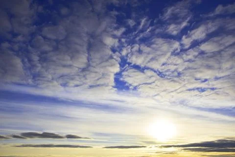 Autumn sunset in the sky Stock Photos