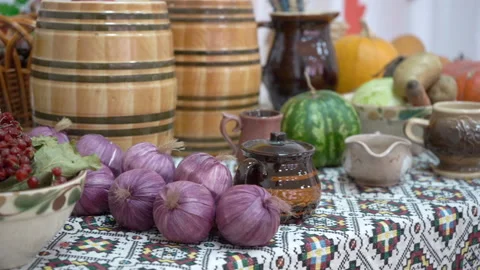 Autumn table Stock Footage 126088146