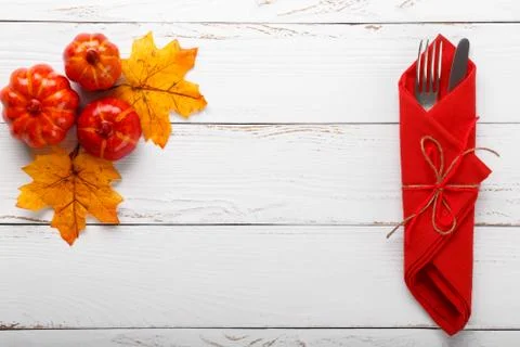 Autumn table setting Stock Photos