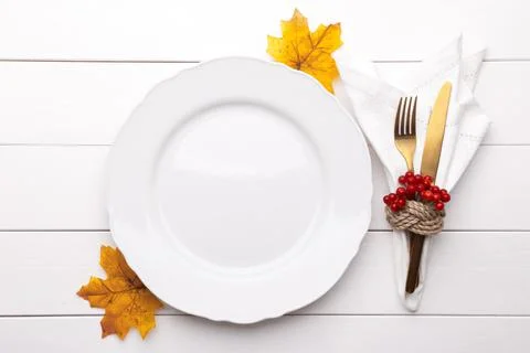 Autumn table setting Stock Photos