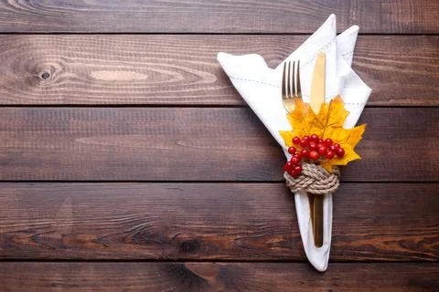 Autumn table setting Stock Photos