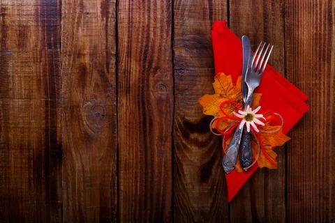 Autumn table setting Stock Photos