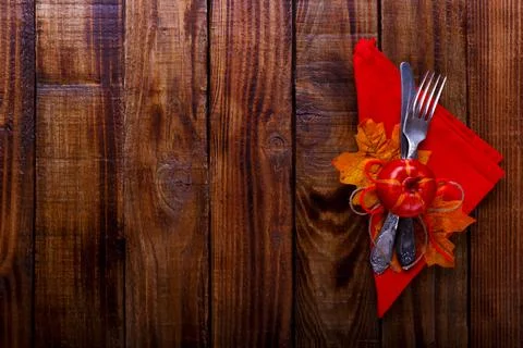 Autumn table setting Stock Photos