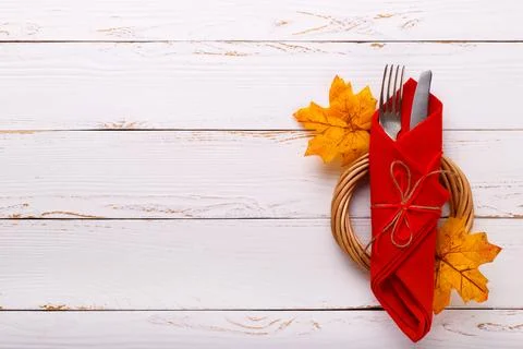 Autumn table setting Stock Photos