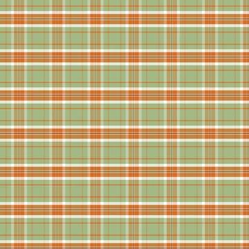 Autumn Tartan Plaid Vector Background with Orange and Sage Green Checkered .. Stock Illustration
