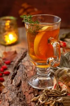 Autumn tea with ginger Stock Photos