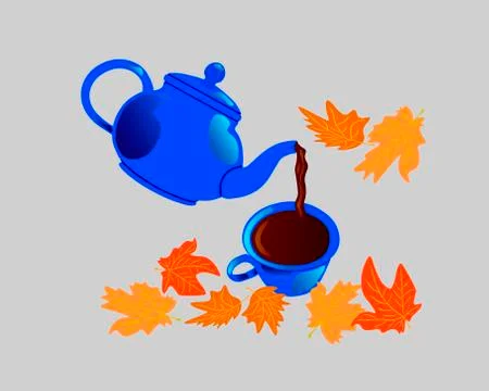 Autumn tea Stock Illustration