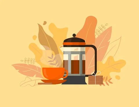 Autumn tea Stock Illustration