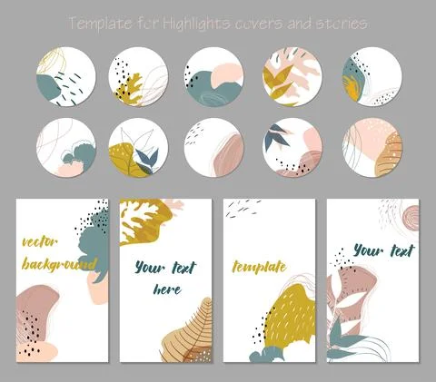 Autumn template for social network posts, post puzzles, stories, highlights c Stock Illustration