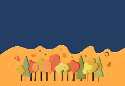 Autumn template. Trees decoration. Elements for season design. Vector illustr Stock Illustration