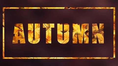 Autumn text on broun background Stock Illustration