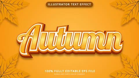 Autumn text effect editable Stock Illustration