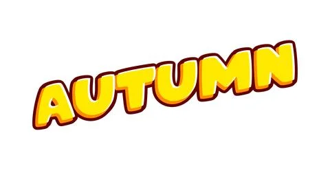 Autumn text effect isolated on white colourful design vector. Text or inscrip Illustrazione stock