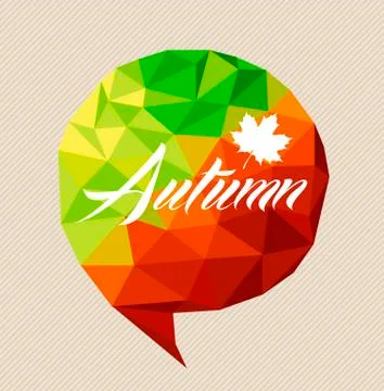 Autumn text fall leaf social bubble shape eps10 file background. Stockillustratie
