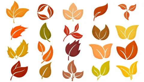 Autumn texture leaves set vector graphic Stock Illustration