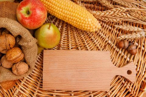 Autumn Thanksgiving table setting. Stock Photos