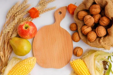Autumn Thanksgiving table setting. Stock Photos