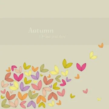 Autumn theme falling leaves vector illustration Stock Illustration