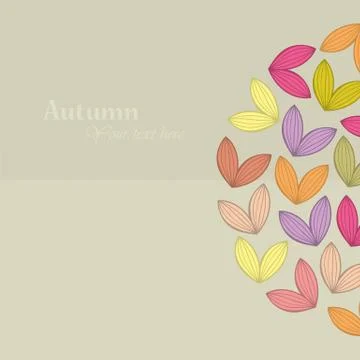 Autumn theme falling leaves vector illustration Stock Illustration