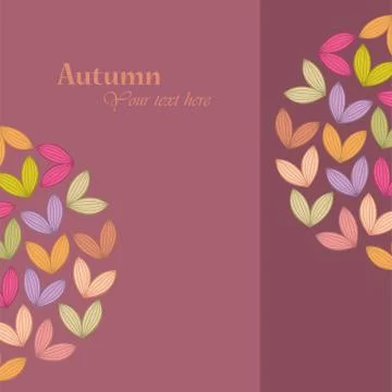 Autumn theme falling leaves vector illustration Illustrazione stock