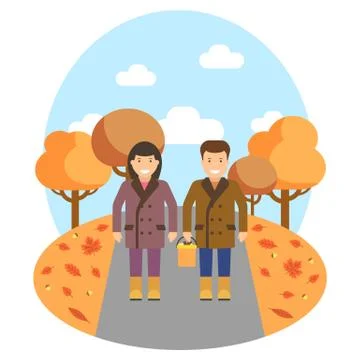 Autumn theme illustrtion Stock Illustration