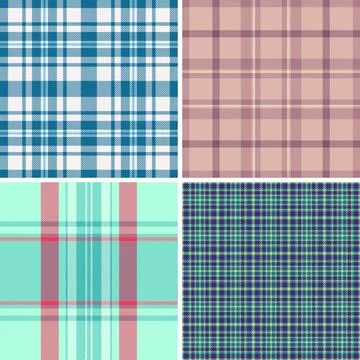 Autumn themed plaid pattern pack for editorial layouts. Tartan backgrounds fr Illustrazione stock