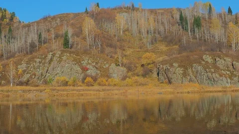 Autumn time river Stock Footage 96305034