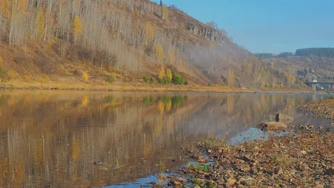 Autumn time river Stock Footage 96305093