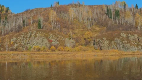 Autumn time river Stock Footage 96305099