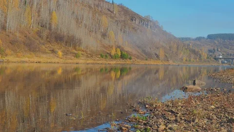 Autumn time river Stock Footage 96305139