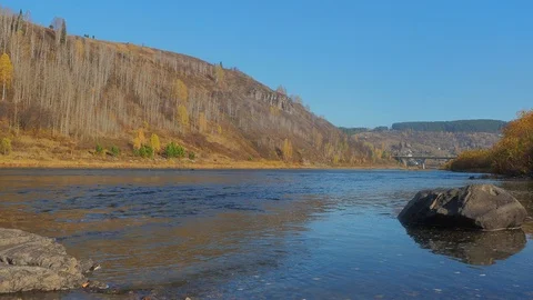 Autumn time river Stock Footage 96305158