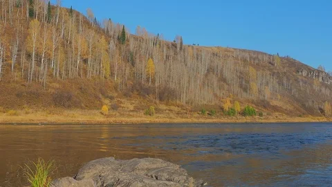 Autumn time river Video stock 96305252