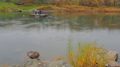 Autumn time river Stock Footage 96306227