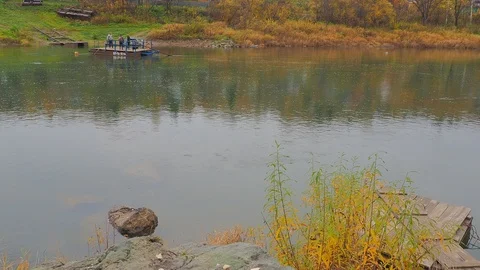 Autumn time river Stock Footage 96306275