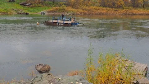 Autumn time river Stock Footage 96306325
