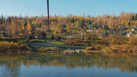 Autumn time river Stock Footage 96306614