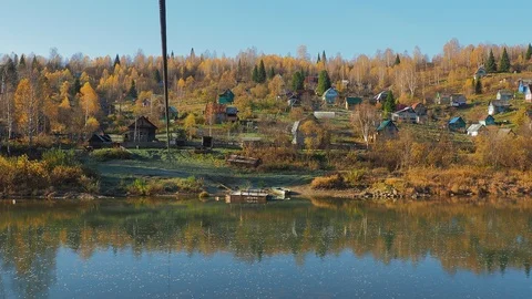 Autumn time river Stock Footage 96306617