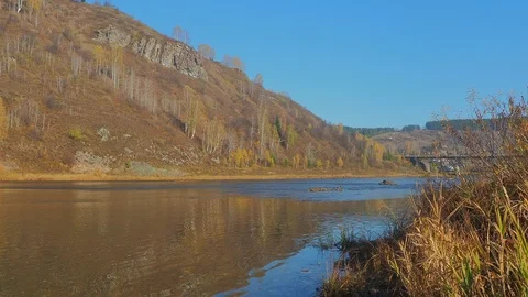 Autumn time river Stock Footage 96405511